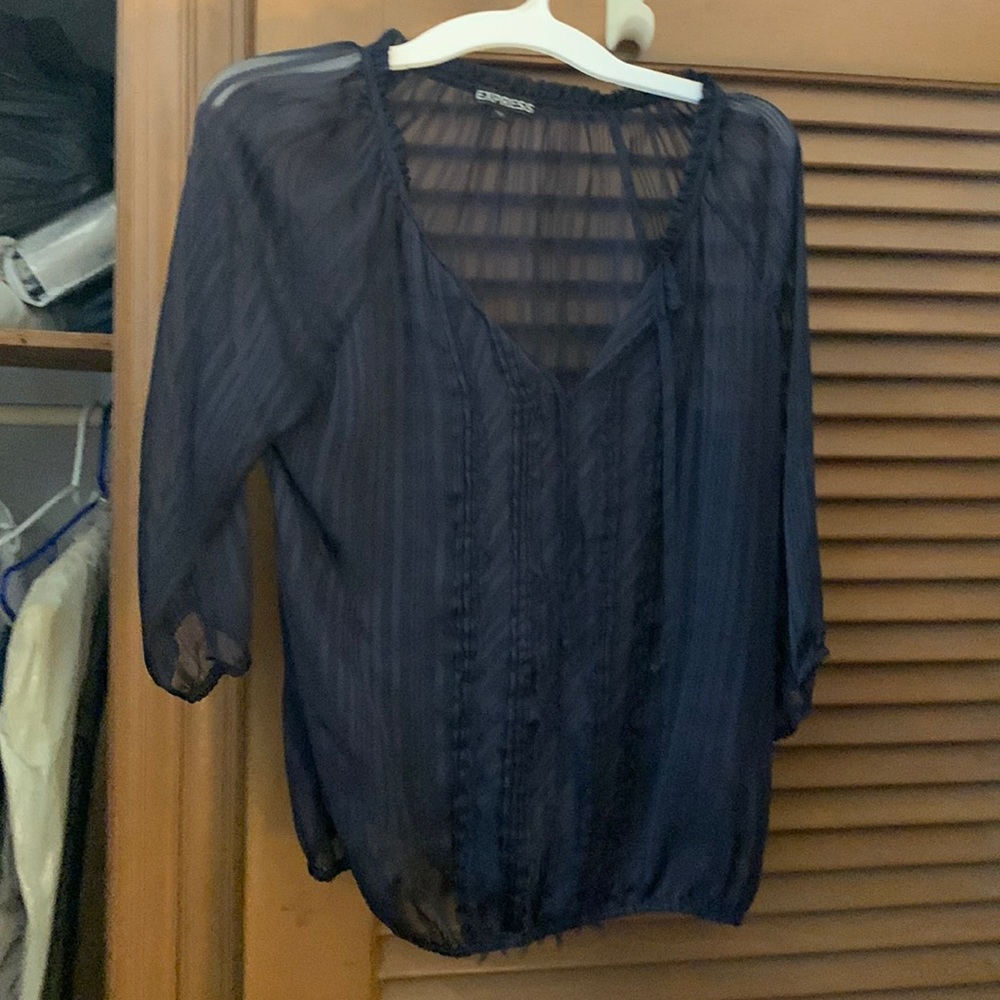 Size medium Express navy blue sheet blouse
